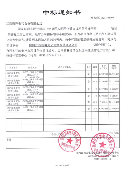 國(guó)家電網(wǎng)有限公司2018年第四次配網(wǎng)物資協(xié)議庫(kù)存招標(biāo)采購(gòu)項(xiàng)目